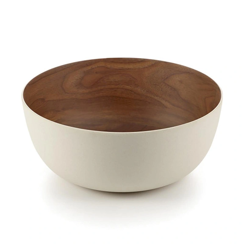 Bamboo Walnut Bowl – Basic White 9″