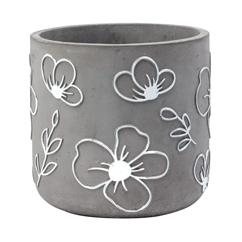 Grey White Flower Cache